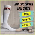 thumbnail image 5 of Yacht & Smith Mens & Womens Wholesale Bulk Cotton Tube Socks, Referee Style (120 Pairs White USA, Mens 10-13 (Shoe Size 7-12)), 5 of 6