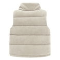 thumbnail image 6 of Hicidod Baby Corduroy Vest Solid Color Windproof Winter Warm Jackets Zip Up Sleeveless Button Stand Collar Waistcoat, 6 of 7