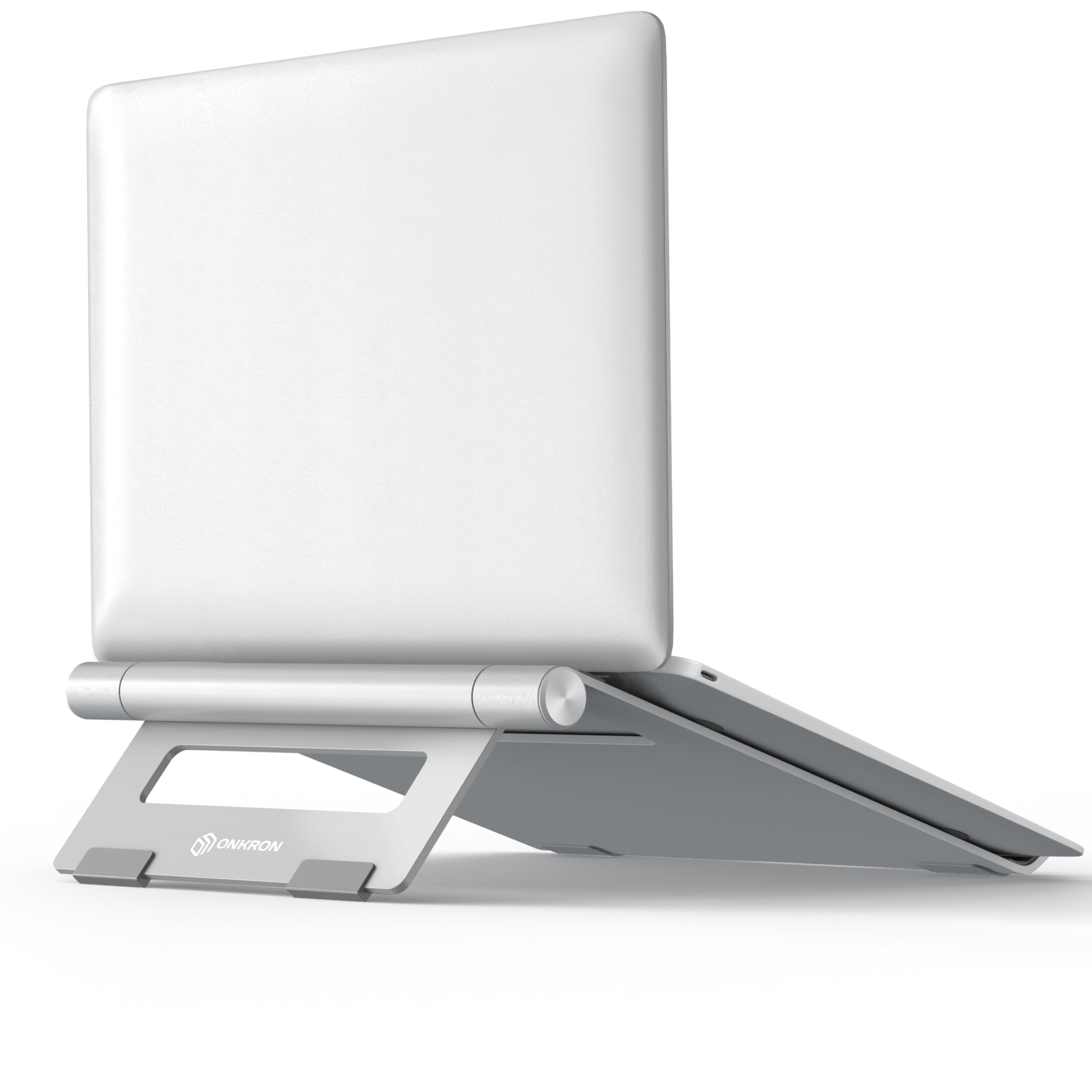 Adjustable Laptop Stand for Desk Ergonomic Aluminum Laptop Riser Compatible with 10-17” Laptops Silver 