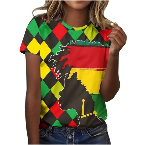 women's tops Fashionable Women's Casual Pullover Printed Short Sleeved Round Neck Top graphic tees for women