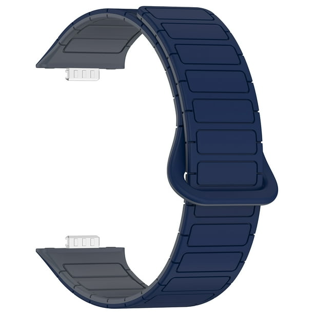 Correa Reloj Con Magnética Bicolor para Huawei Watch Fit 3 (Gris Medianoche) Azul