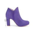 thumbnail image 5 of Allegra K Women's Round Toe Block Heels Ankle Heel Boots Purple 6, 5 of 7