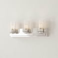 thumbnail image 4 of Goodwin Collection Three-Light Brushed Nickel Modern Vanity Light with Clear Glass, 4 of 5