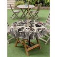 thumbnail image 4 of Outdoor Tablecloth with Umbrella Hole for Patio/Picnic/Party/Camping, Cat Waterproof Table Cloth Round Cover Washable, Vintage Geometric Abstract Polka Dot (Dia 54"), 4 of 8