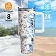 thumbnail image 3 of Cow Gifts 40 Oz Tumbler with Handle and Lid Straw, Pastel Cow Print Stainless Steel Double Walled Vacuum Insulated Cup, Pets Lover Birthday Gifts for Women Girls, 3 of 6