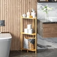 thumbnail image 7 of Corner Shelf Stand - 3 Tier Bamboo Small Corner Bookshelf for Office Kitchen Bedroom Plant Stand Living Room Decor Small Space (Natural，3 Tier), 7 of 7