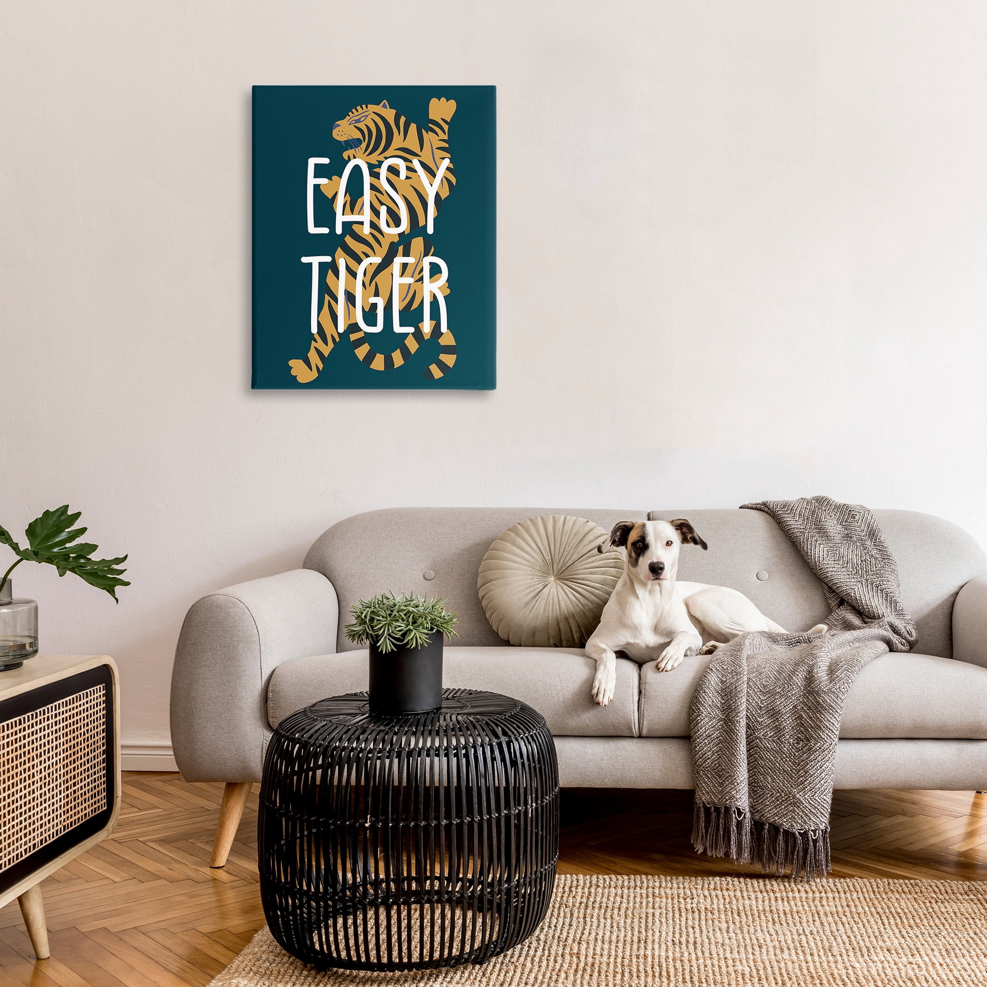 Stupell Industries Easy Tiger Phrase Animals & Insects Painting Gallery Wrapped Canvas Art Print Wall Art, 30 x 40