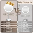 thumbnail image 3 of Makeup Mirror with Lights x/x mAh Rechargeable Magnifying Mirror with Light Rotate Bathroom Mirror with Lights Color LEDs Stepless Dimmable, 3 of 6
