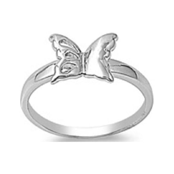 925 Sterling Silver Solitaire Cloud Nine Butterfly Ring Size 5