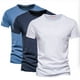 thumbnail image 1 of Camiseta de Color Sólido para Hombres, Cuello Redondo de Manga Corta de Verano para Gimnasio Y Desgaste Casual, Camiseta Atlética Transpirable Ligera, 1 of 6