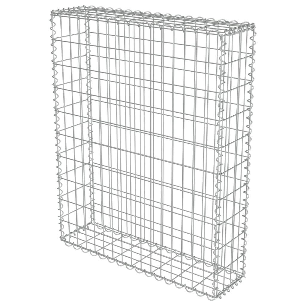 Kepooman 31.5" x 7.87" x 39.4" Gabion Wall, Outdoor Garden Gabion Stone Basket with Covers Galvanized Steel