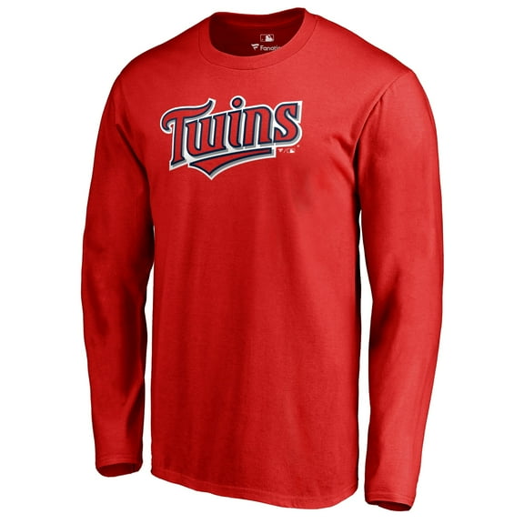 Men's Red Minnesota Twins Team Wordmark Long Sleeve T-Shirt