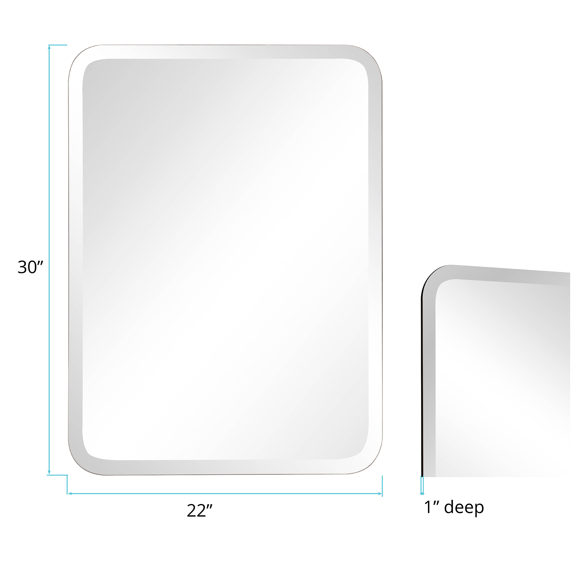 Tyler Dillon Rectangular Frameless Beveled Wall Mirror 30"H x 22"W