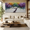thumbnail image 6 of Large Colorful Tree of Life Canvas Wall Art, Abstract Tree Decor Painting Canvas Print for Living Room, Bedroom, Office Decorations, Gifts for Men, 6 of 7
