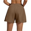 thumbnail image 4 of Only Moment Women's Summer Shorts Polyester,Spandex Ankle Golf Pants Pull On Business Casual Travel Dress Pants with Pockets Yoga Shorts with Pockets for Wowomen Coffee,M, 4 of 5