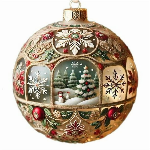 Adorno colgante de árbol de Navidad impreso en acrílico | Decoración de escena plana 2D | Colgante navideño para la decoración festiva del árbol | Accesorio para la decoración navideña del hogar