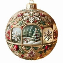 PRETXORVE Christmas Decorations, Christmas Tree Decorations, 2D Flat Acrylic Printed Pendant Christmas Tree Decoration Christmas Decoration Layout Scene Accessories