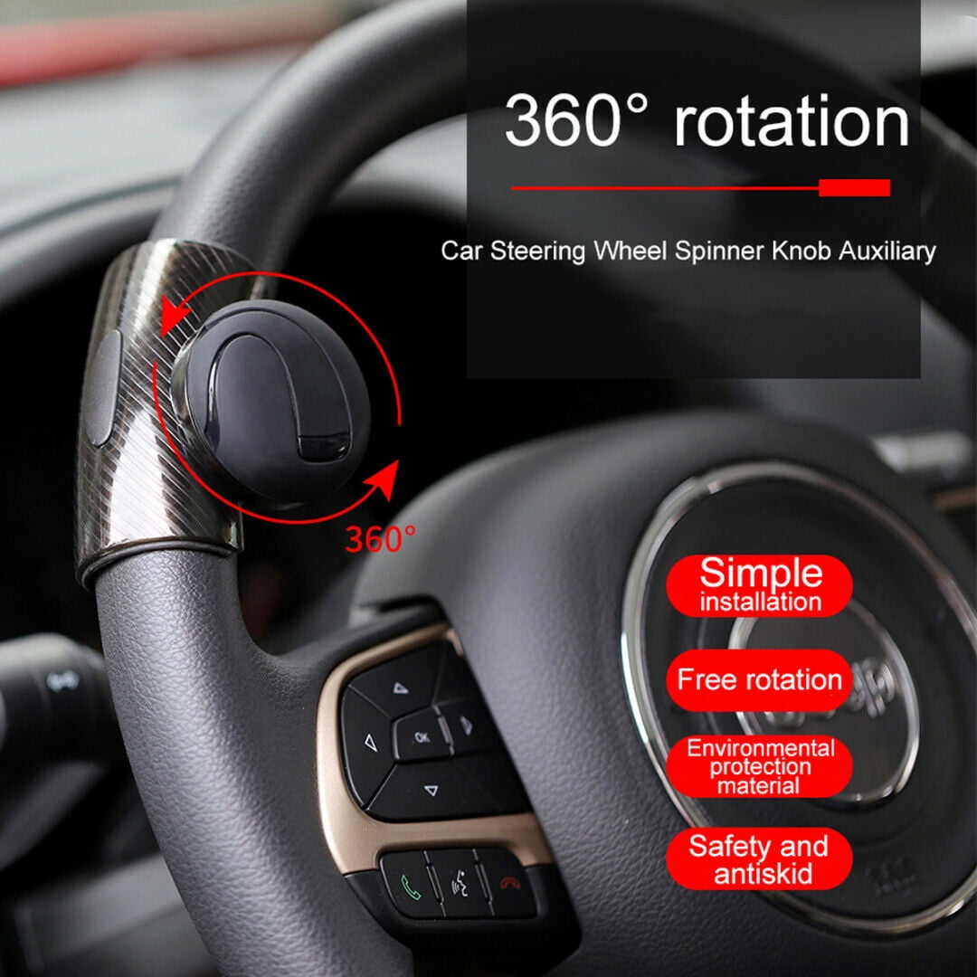 Silver Premium Quality High Glossy Decoration A-1 Vehicle Power Handle Car Steering Wheel Knob Suicide Spinner Accessory Knob Easy Installation Metal Ball Bearing