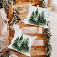 thumbnail image 5 of Christmas Pillow Covers 18x18 Inch Set of 2 Green Gold Christmas Tree Rustic Decorative Throw Pillows Covers Winter Holiday Decor for Couch Sofa, 5 of 6