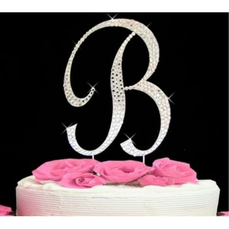 Swarovski Crystal Monogram Cake Toppers - Completely Covered Swarovski Crystal Monogram Wedding Cake Toppers Topper