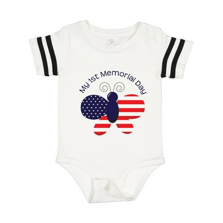 

Inktastic My 1st Memorial Day Butterfly Gift Baby Girl Bodysuit