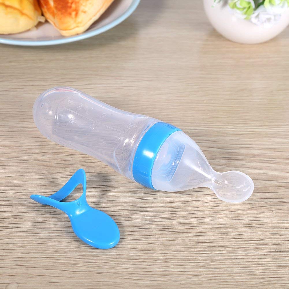 Baby Products Online - 1 pcs baby feeding spoon cereal bottle rice training  for babies silicone pureed fruit milk bottle squeezing spoon food  supplement for children - Kideno