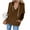 Coffee, variant on Fartey Oversized Fleece Hoodies for Women Elegant V Neck Long Sleeve Sweatshirts with Pockets Fashion Simple Solid Color Drawstring Hooded Pullover Tops