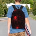 thumbnail image 4 of Goofa Red Spider On The Web Pattern Lightweight Student Backpack for School, Water-Resistant, Adjustable Straps, Fits 15" Laptop, Multiple Pockets for Books, Accessories, 4 of 6
