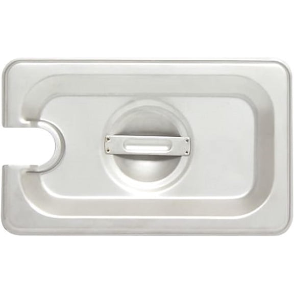 TrueCraftware- 1/9 Size Slotted Stainless Steel Anti-Jamming Steam Pan Cover 24 Gauge- Notched Anti-Jam Steam Table Pan Lid Catering Metal Food Pan Cover for Restaurant Family Catering