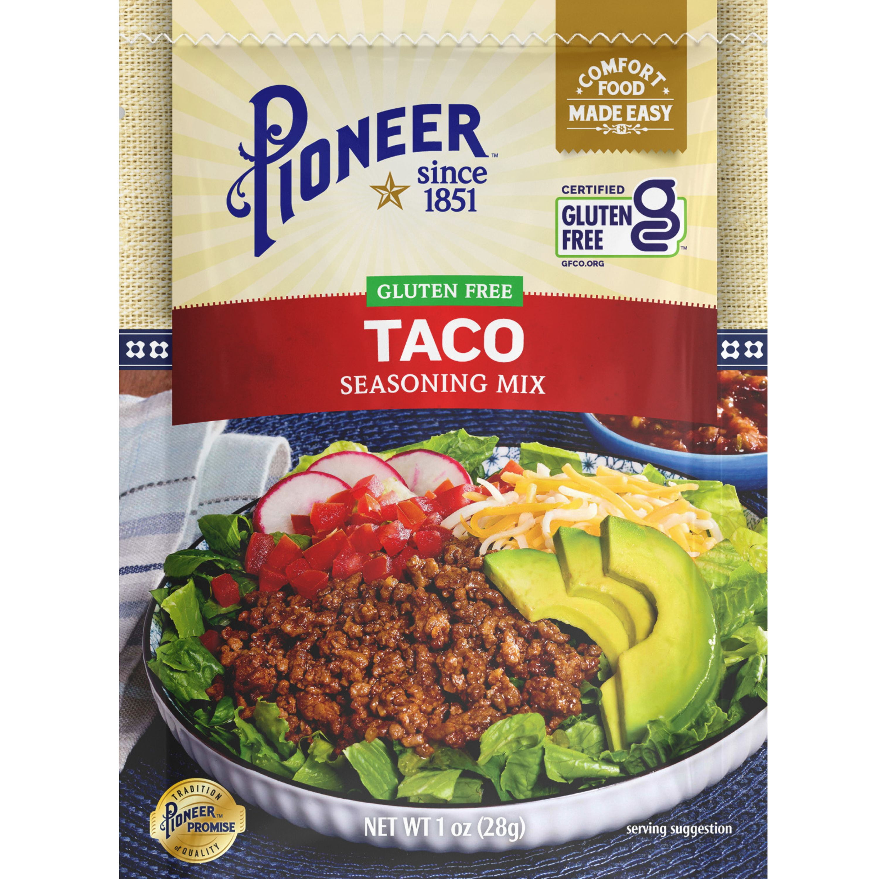 (12 pack) Pioneer Brand Gluten Free Taco Seasoning - 1 oz
