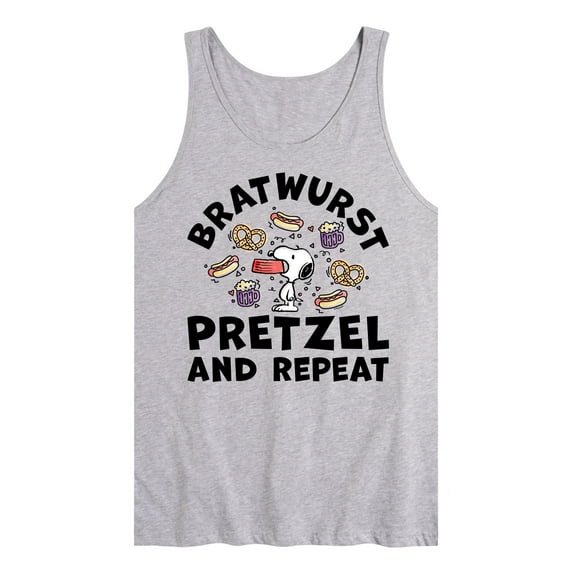 Peanuts - Bratwurst Pretzel And Repeat Snoopy - Men's Jersey Tank Top