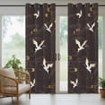 thumbnail image 5 of Outdoor Curtains for Patio Waterproof, Japanese Style Outdoor Privacy Panels Grommet, Vintage Cranes Ocean Wave Black Grey Blackout Outside Curtains for Porch/Cabana/Pergola/Gazebo 54"x108", 1 Panel, 5 of 8