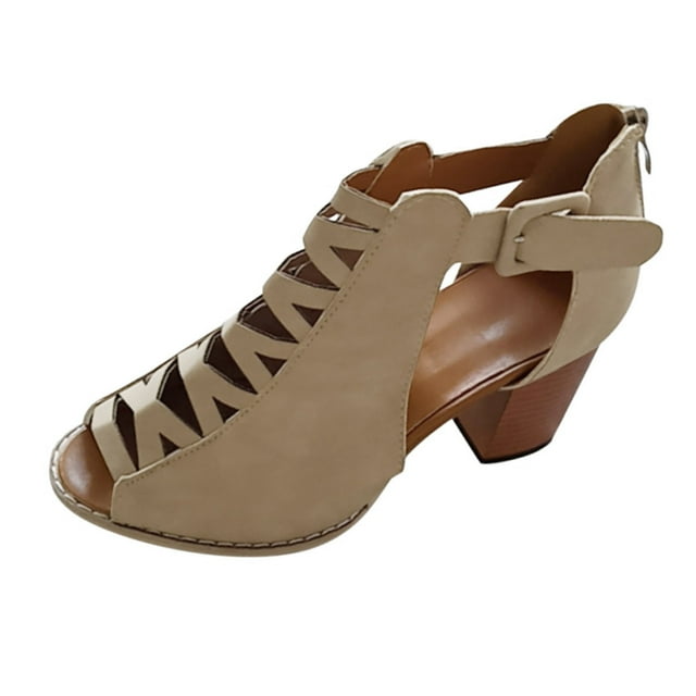Kcodviy Chaussures pour Femmes Respirantes à Enfiler Sandales de Randonnée pour Femmes Plein Air Loisirs Talons Hauts Wild Diva Sandales pour Femmes Sandales