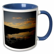 3dRose Sunset Reflecting Off of Lake Laberge in the Yukon Territory 3 - Two Tone Blue Mug, 11-ounce