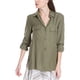 thumbnail image 1 of Max Studio London - Camisa utilitaria con botones para mujer, verde, grande, 1 of 2
