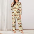 thumbnail image 2 of KLL Dachshund Dog And Flower Print Women's Long Sleeve Pajamas with Pants Sleepwear Loungewear 2 Set-Large, 2 of 7