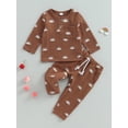 thumbnail image 2 of Cenuakty Toddler Baby Two Piece Outfit Sun Print Long Sleeve Tops and Elastic Waist Pants Set for Infant Girls Boy Fall Clothes, 2 of 8