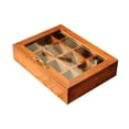 thumbnail image 4 of Caja de joyería, caja de almacenamiento de madera, decoración, caja de baratija de recuerdo, exhibición de joyería con tapa para collares, pendientes, 12 cuadrícula, 4 of 8