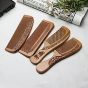 Visland Fashion Engraved Peach Wood Healthy Massage Anti-Static Comb Hair Care Tool