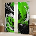 thumbnail image 2 of Feelyou Artwork Geometric Curtains Pack of 2 (42x84 Each) for Adult, Retro Oil Printing Curtains Blackout, Black Green Abstract Bedroom Curtains, Blackout Curtains Bedroom Decor, 2 of 6