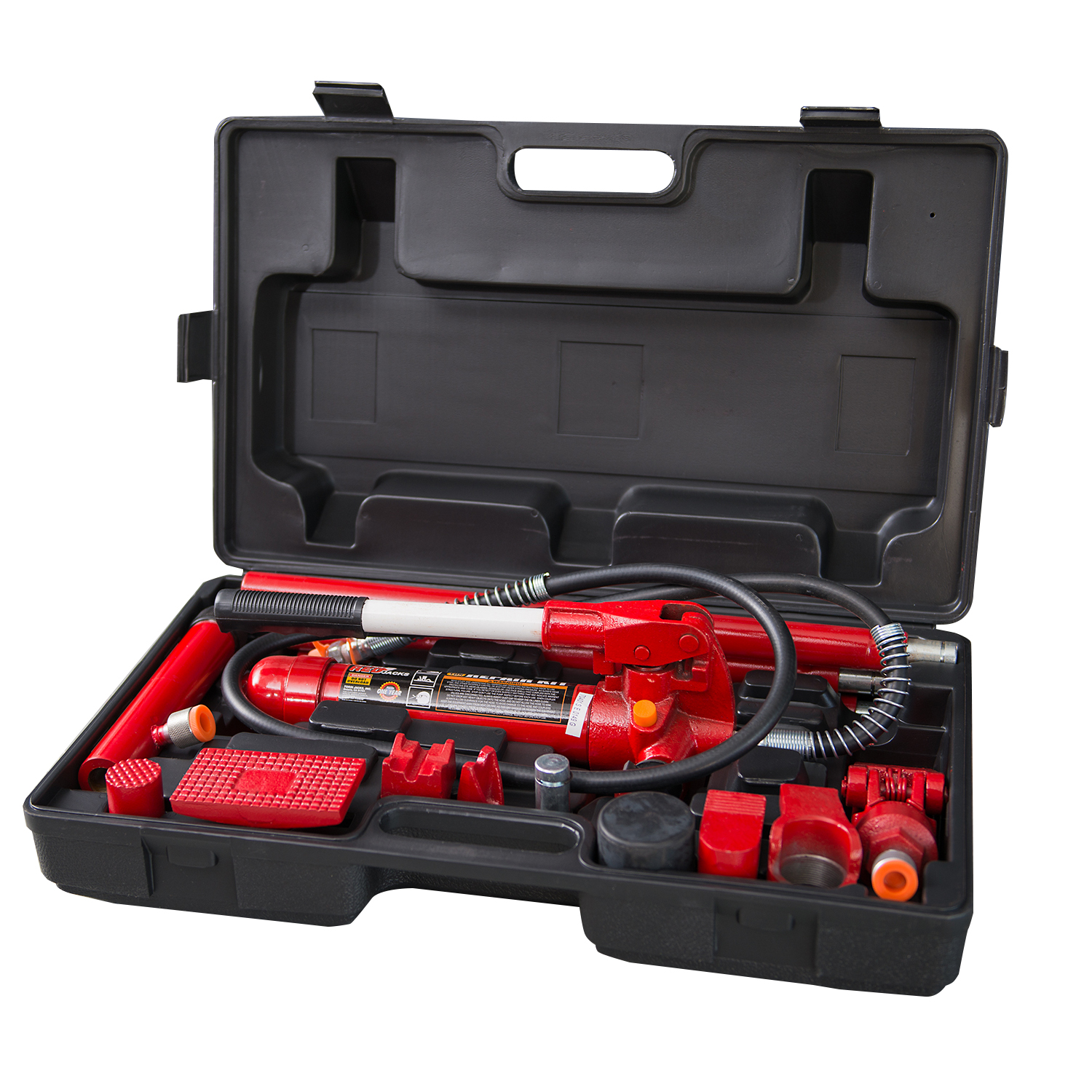 BIG RED Portable Hydraulic Ram: Auto Body Frame Repair Kit with Blow Mold  Carrying Storage Case, Ton (8,000 lb) Capacity, Red, W704-1