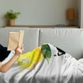 thumbnail image 3 of Fruit Soft Flannel Fleece Throw Blanket, Citrus Lemon with Watercolor Effect Vegan Ingredient Sour Food Sketch, Cozy Plush for Indoor and Outdoor Use, 50" x 60", Green Yellow and Black, by Ambesonne, 3 of 5