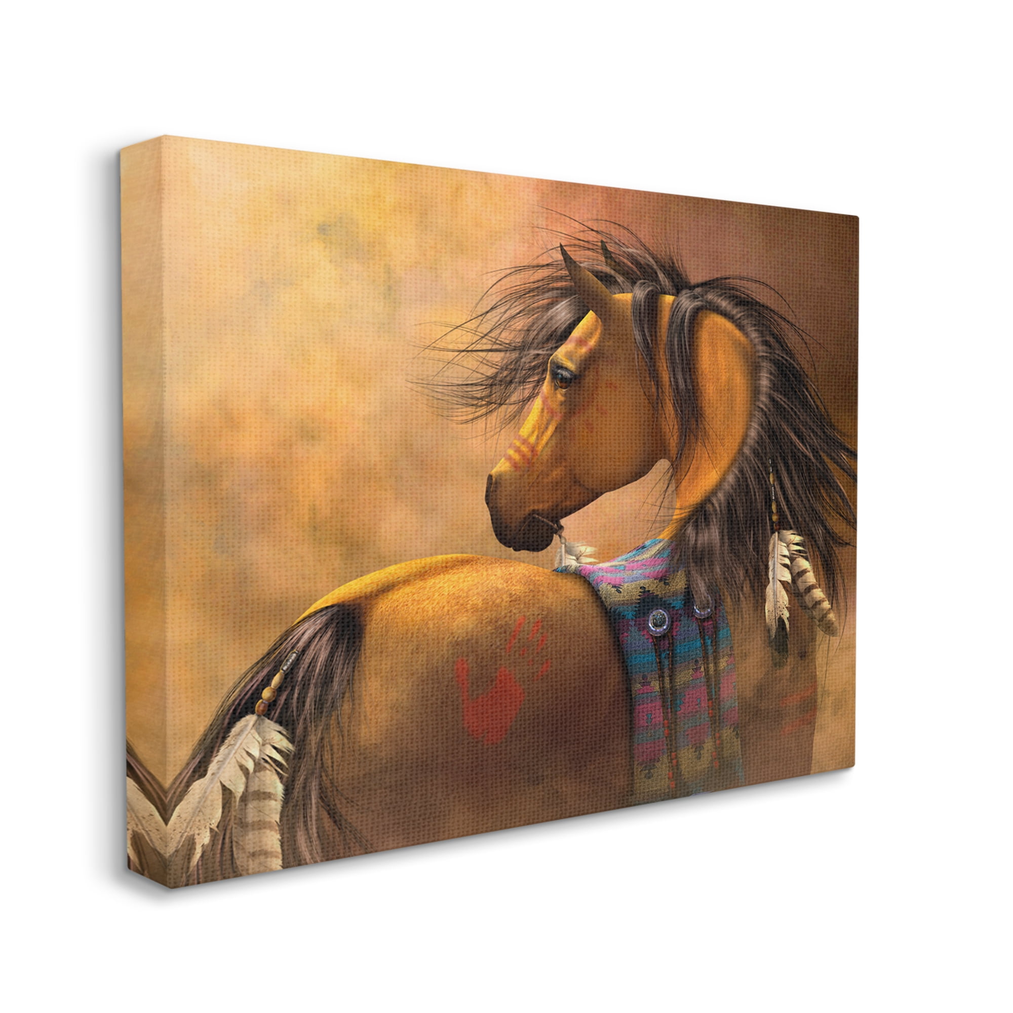 Stupell Industries Kiowa Gold Horse Animals & Insects Painting Gallery Wrapped Canvas Art Print Wall Art, 48 x 36