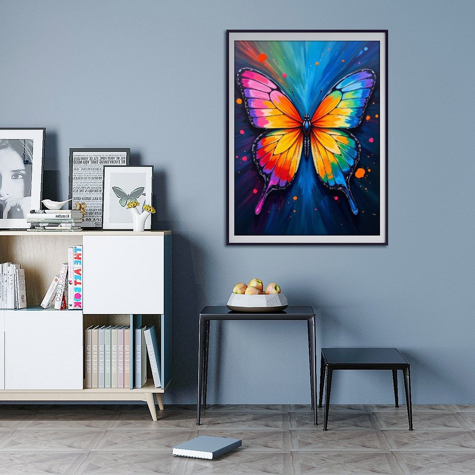 Diamond Art Kit for Adults, Colorful Butterfly Art Canvas Diamond Painting for Adults Beginners, 5D DIY Diamond Art Painting Kits, Colorful Diamond Painting Craft for Home Decor 12x16