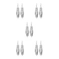 thumbnail image 3 of Sonducket Pendientes clásicos de aleación bohemios cortos hechos a mano exquisitos colgantes populares de moda para mujeres y niñas blanco 5Conjunto, 3 of 6