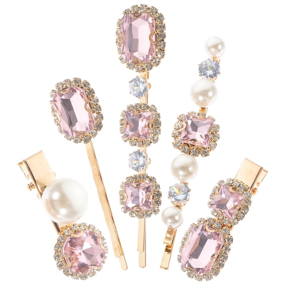 SEWCHICS 5Pcs Decorative Hair Clips for Women Alloy Pink Secure Hold
