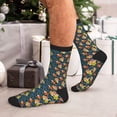 thumbnail image 7 of Vsdgher Blue Floral Unisex Crew Socks Lightweight Breathable Ventilation Ankle Socks, Mid-calf socks for Daily, 7 of 7