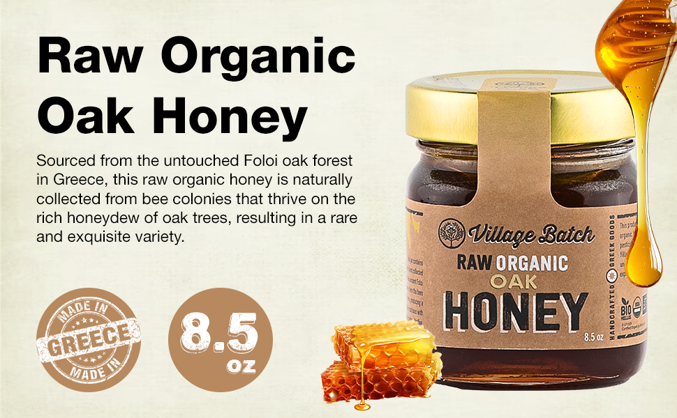Village Batch Raw Organic Chestnut Honey 8.5oz