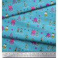 thumbnail image 2 of Soimoi Georgette Viscose Fabric Cartoon Machine & Gear Parts Hardware Print Fabric by Yard 42 Inch Wide, 2 of 3