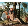thumbnail image 2 of Master of the Good Samaritan 23x20 Gold Ornate Framed and Double Matted Museum Art Print Titled - The Good Samaritan (1537), 2 of 4
